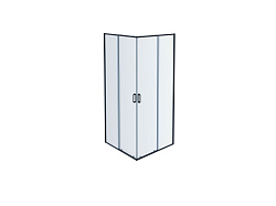 AQ ARI KV08020BL Душевой уголок квадратный, двери раздвижные 800x800x2000 профиль черный, стекло прозрачное