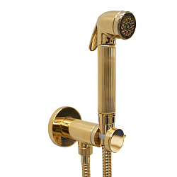 BOSSINI NIKITA Гигиенический душ с прогрессивным смесителем, лейка металлическая, шланг металлический, цвет золото2243