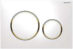 Клавиша смыва Sigma 20, двойной смыв, бел/бел/золото 115.882.KK.1