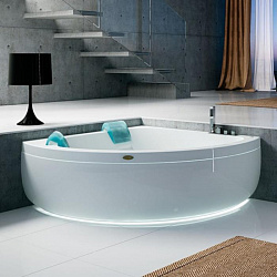 Jacuzzi Aquasoul Corner 155 R+C Ванна, встраиваемая, 155x155x57см, гидромассажная, смеситель, с панелями, цвет: белый-хром