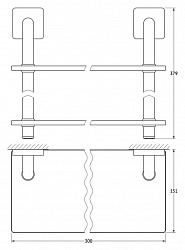 Полка Ellux Avantgarde AVA 034 2-х ярусная, 30 см