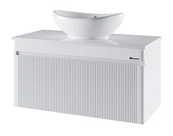 Эмилия-100 тумба подвесная с 1 ящ., белый  со столешницей