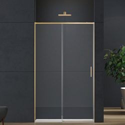Душевая дверь Софт 2 (Soft 2) VDS-3SO2140CLG, 1400, брашированное золото, стекло прозрачное