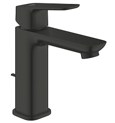 CUBEO Смеситель однорычажный для раковины, 1/2″ размер M, рычажный донный клапан 1 1/4“, мат черный