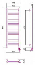 Полотенцесушитель электрический Сунержа Богема 00-0505-1030 100x30 R