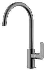 АЛЬФА смеситель для кухни (полукруглый излив), оружейная сталь AQ1982BGM