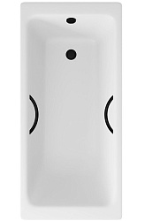 Ванна чугунная Delice Parallel 180х80 с черными матовыми ручками DLR220506RB