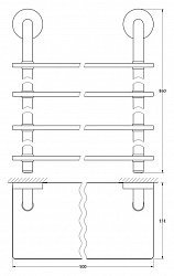 Полка Ellux Elegance ELE 048 4-х ярусная, 50 см