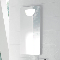 BURGBAD Sinea 1.0  Зеркало на основе с подсветкой 450х900 мм, 2 флуорисц трубки, 1 выкл справа, 20, цвет белый матовый2288