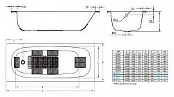 Стальная ванна BLB Universal B70H handles