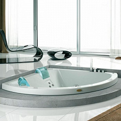 Jacuzzi Aquasoul Corner 155 AQU Ванна, 155х155хh57см, гидромассажная, встроенная, смеситель, цвет: белый/хром