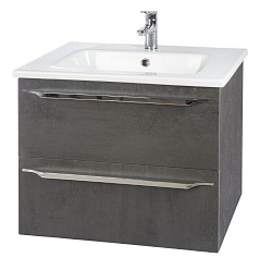 Луиджи-80 тумба подвесная 2 ящ серый (ПВХ)