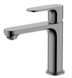 АЛЬФА смеситель для раковины 110 без донного клапана, оружейная сталь AQ1910BGM