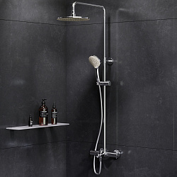F0790510 Gem душ.система, набор: смеситель д/ванна/душа с термостатом, верхн. душ d 220 мм, ручн.душ