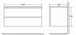 База под раковину подвесная BelBagno LUCE-1000-2C-SO-ST Stucco Cemento Leggero