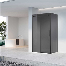 Душевой уголок Комо-Н (Como-N) VSR-4CN9015CGB, 1500*900, черный, стекло тонированное