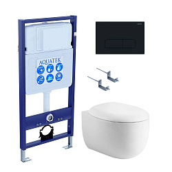 SET AQUATEK АЛЬТАИР-017 4в1 (рама AQUATEK Standard INS-0000012+крепеж KKI-0000002+клавиша KDI-0000017+унитаз АЛЬТАИР AQ1980-00 с тонким сиденьем soft-close)