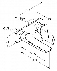 Смеситель Kludi Ambienta 532440575 внешняя часть