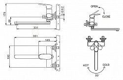 Смеситель Bravat Pure F6105161C-01A универсальный