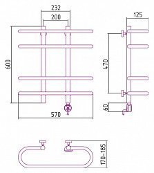 Полотенцесушитель электрический Сунержа Фурор 60x60 R