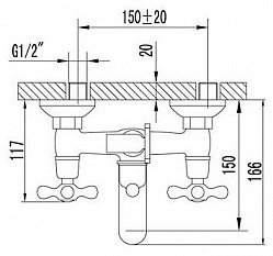 Смеситель Lemark Standard LM2102C для ванны с душем