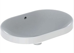 Geberit VariForm Раковина встраиваемая в столешницу эллиптической формы, 60х40 см, без отв. под смеситель, с отв. перелив 500.728.01.2