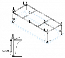 Металлический каркас для акриловой ванны CEZARES EMP-180-80-MF-R