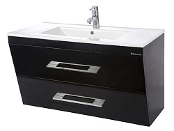 Берта-100 тумба подвесная с 2 ящ. черная Мелана Н