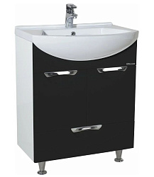 Альфа-55 тумба с ниж. ящ. черная