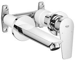 BauEdge 2020 Смеситель для раковины, на 2 отверстия, настенный монтаж, хром (замена 20474000) 20474001