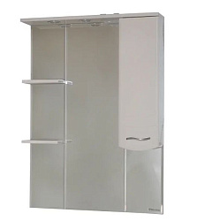 Мари-85 зеркало-шкаф комбин. белое/бежевое прав. (свет)