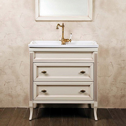 Мебель для ванной La Beaute Vivien Cassetto 80 слоновая кость с патиной, фурнитура бронза
