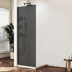 Душевая перегородка Волк-Ин (Walk-In) VSW-1HWS900GFB, 900*2000, черный матовый, стекло матовое тонированное