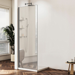 Душевая перегородка Волк-Ин (Walk-In) VSW-1HWS900MRGM, 900*2000, вороненая сталь, стекло зеркальное