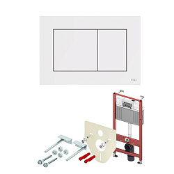 TECE комплект (4в1): инсталляция TECEBase, шпильки к стене, звукоизоляция 9200010 и клавиша Now 9240417 белый матовый2171