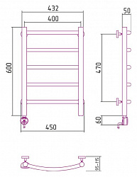 Полотенцесушитель электрический Сунержа Галант 60x40 L