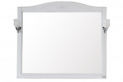 Зеркало Салерно 105 Белый Патина Серебро