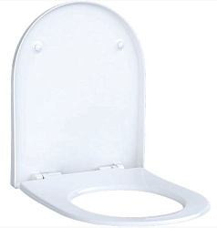 Acanto сиденье с крышкой, Slim, внахлест, антибак, плавное опускание, петли: хромированная латунь, Белый / Глянцевый 500.660.01.2