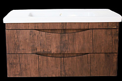 Санриса-100 тумба подвесная с 2 ящ. орех (ПВХ)