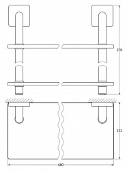 Полка Ellux Avantgarde AVA 037 2-х ярусная, 60 см