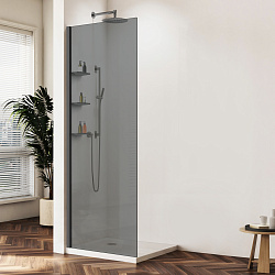Душевая перегородка Волк-Ин (Walk-In) VSW-1HWS120CGGM, 1200*2000, вороненая сталь, стекло тонированное