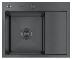 Мойка для кухни Hoffger 5848L Black (Чёрная) левая чаша