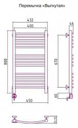 Полотенцесушитель электрический Сунержа Богема 00-0502-8040 80x40 L