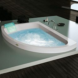 Акриловая гидромассажная ванна Jacuzzi Aquasoul Offset AQU 150x100x57 см встраиваемая, Sx, цвет: белый/хром
