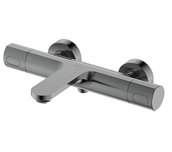 АЛЬФА термостатический смеситель для ванны, оружейная сталь AQ1943BGM