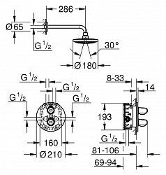 Душевой комплект Grohe Grohtherm 1000 New 34582000