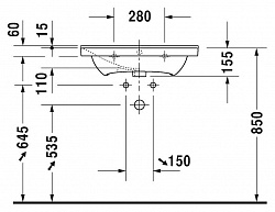 Раковина Duravit P3 Comforts 2332650000 (65 см)