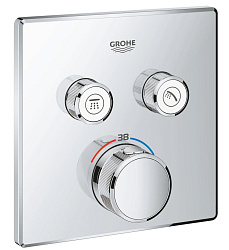 Grohtherm SmartControl Внешняя часть термостатического смесителя на 2 выхода, хром 29124000