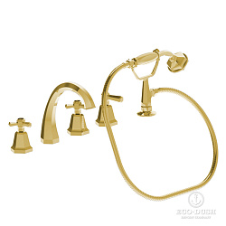 Stella Eccelsa Смеситель на борт ванны на 5 отверстий 3256TRTC/307, цвет: золото 24К1999