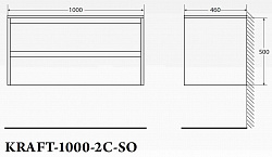 База под раковину подвесная BelBagno KRAFT-1000-2C-SO-BO Bianco Opaco